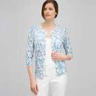 3/4 Sleeve Button Front Crew Neck Cardigan., , small